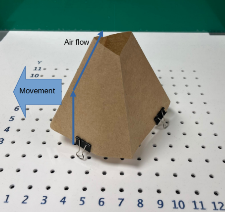 Experiment in moving objects with airflow